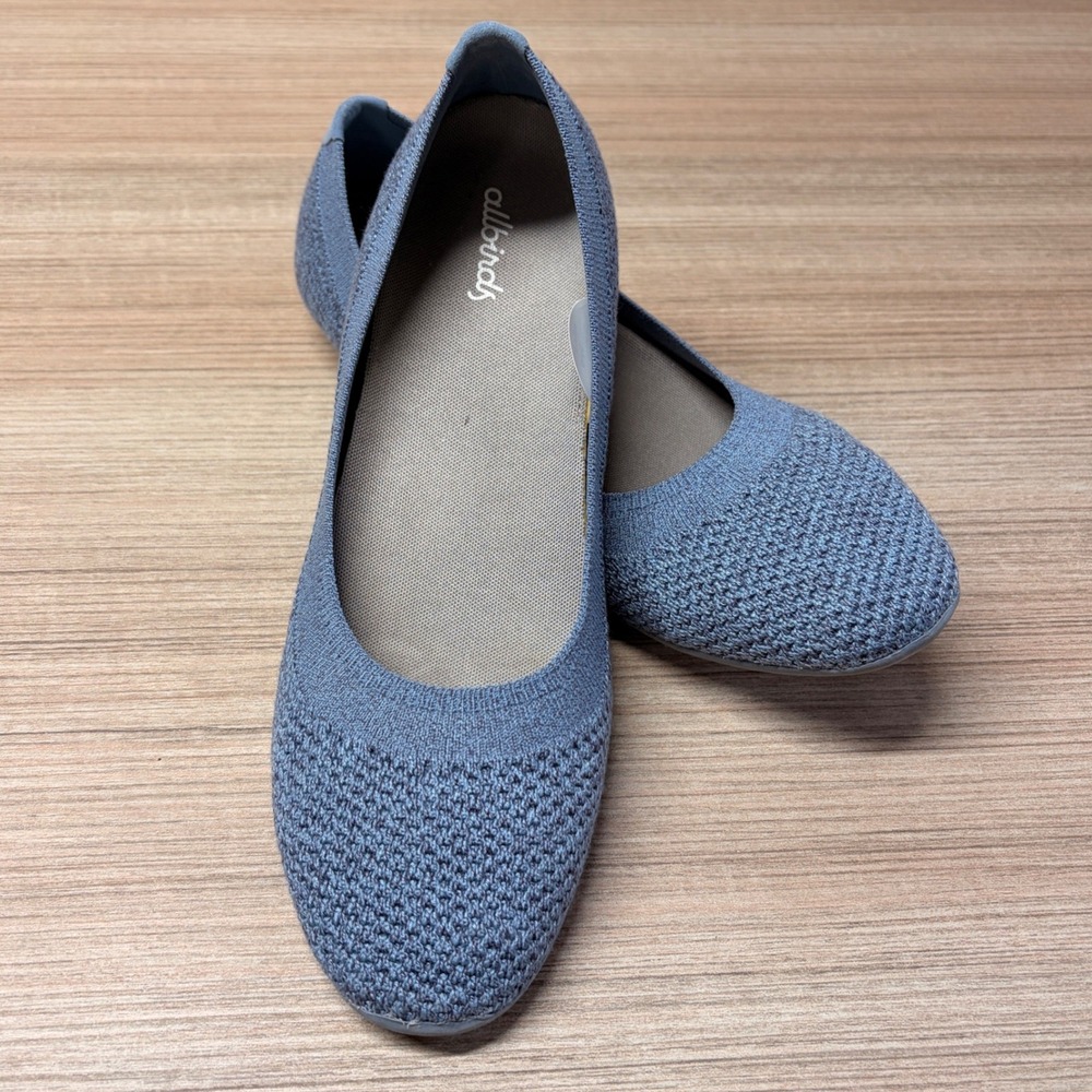 Allbirds Tree Breezer Ballet Flats Comfort Casual Coastal Cottage Marine Blue 9